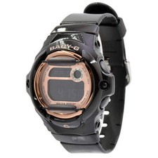 Casio BG169G-1 Women's Baby-G Rose Gold  Black Digital Dial Black Resin Watch