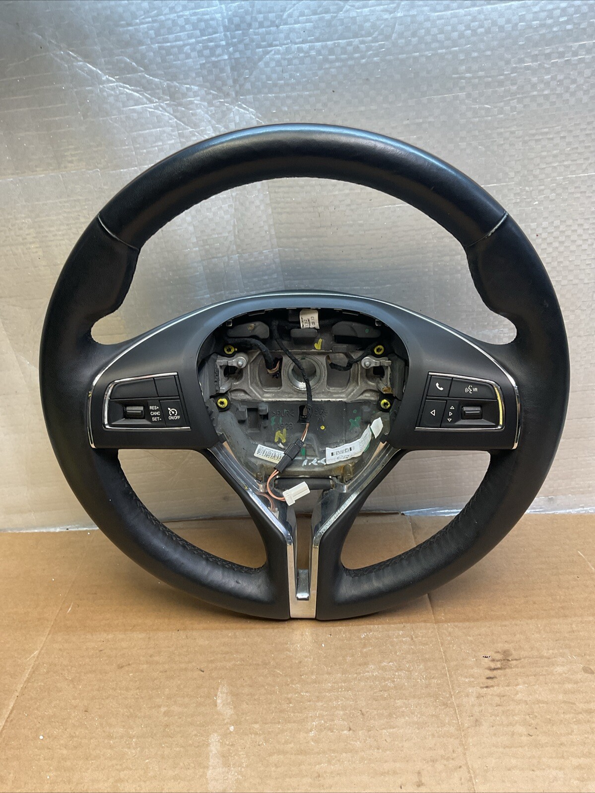 2014-2021 MASERATI QUATTROPORTE OEM FRONT DRIVER STEERING WHEEL BLACK LEATHER