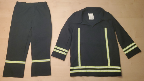 dunkelblaues Kinder Karneval, Fasching Kostüm Feuerwehrmann in Grösse 104/110