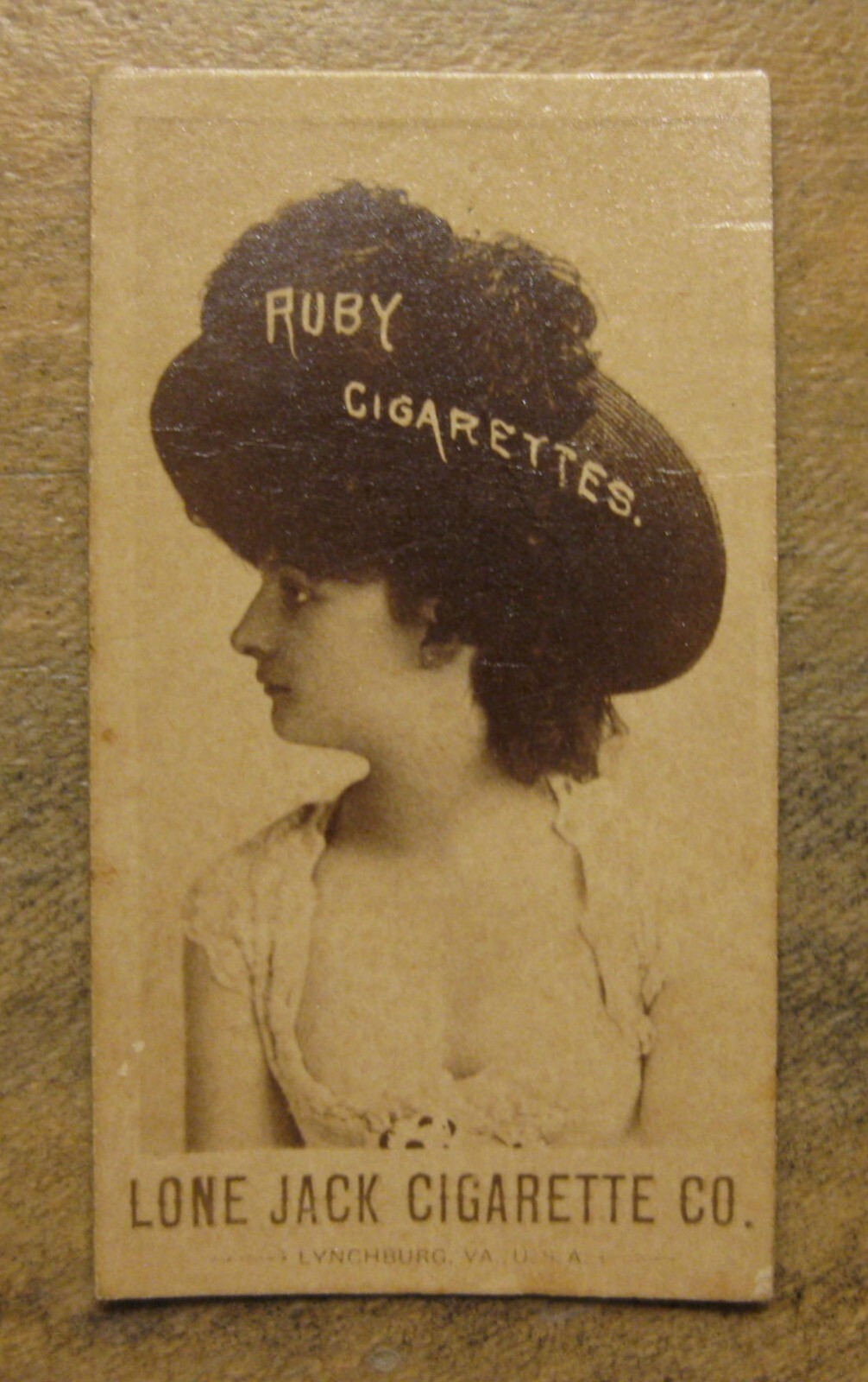 c1880's N369 Lone Jack Tobacco Card Ruby Cigarettes Actress 1