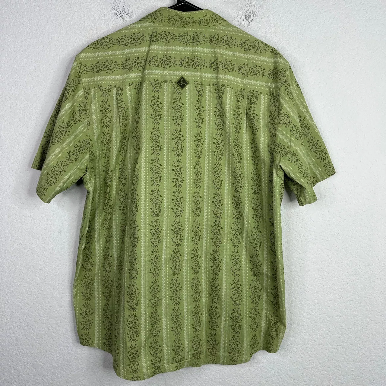 prana short sleeve floral button hiking camp gorpcore shirt