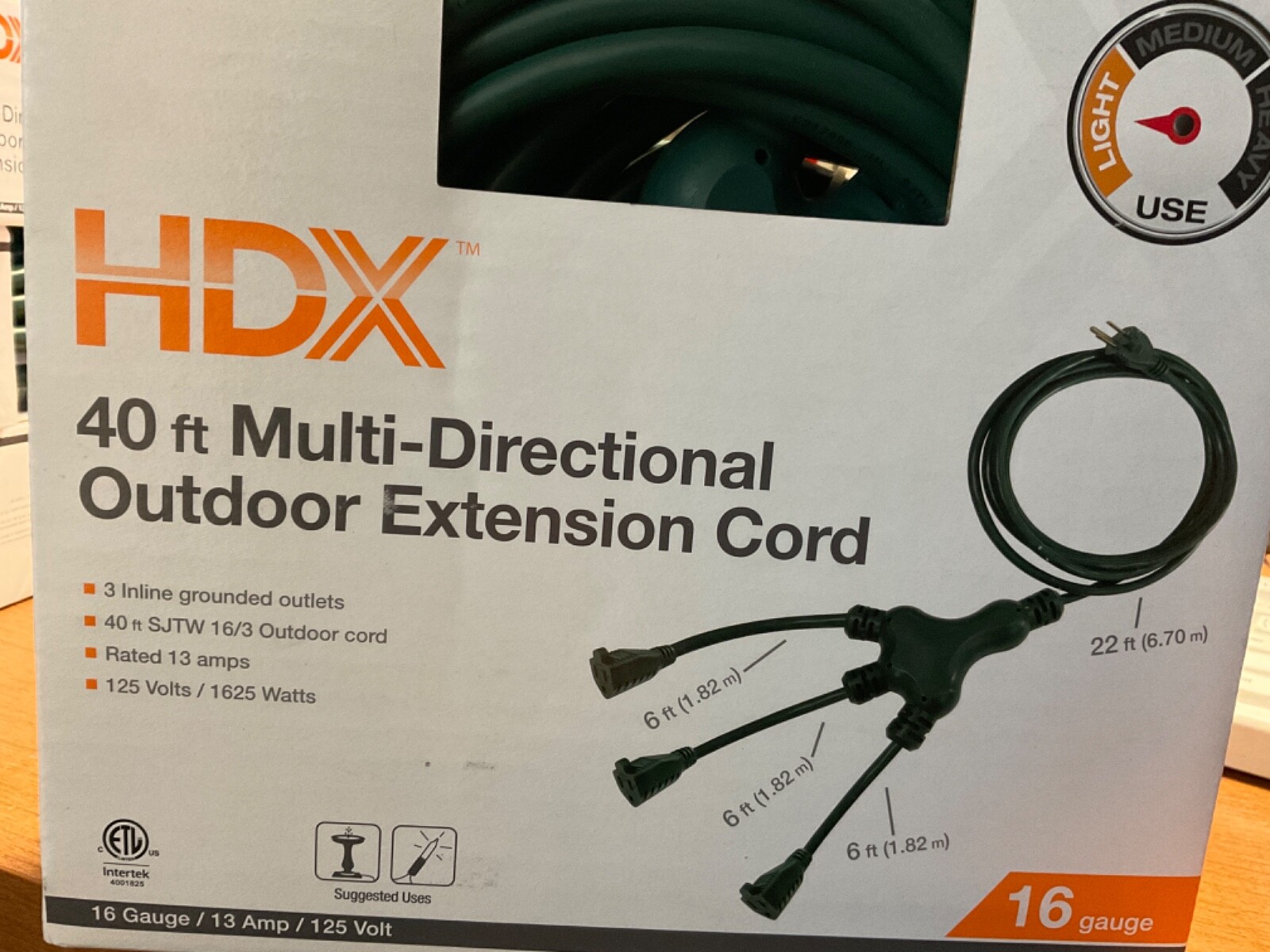 HDX+40ft+162F3+Multidirectional+Outdoor+Extension+Cord+13+Amp+126v