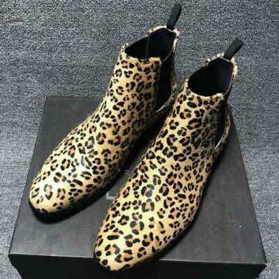 leopard mens boots