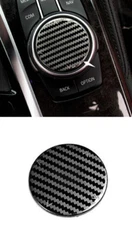 For BMW 5 Series 18-22 Steel Carbon Fiber Central Console Multimedia Button Trim