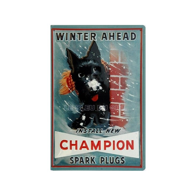 Plaque métal Champion pour déco garage rétro et atelier mécanique