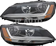 For 2015-2018 Volkswagen Jetta Headlight Halogen Set Driver and Passenger Side