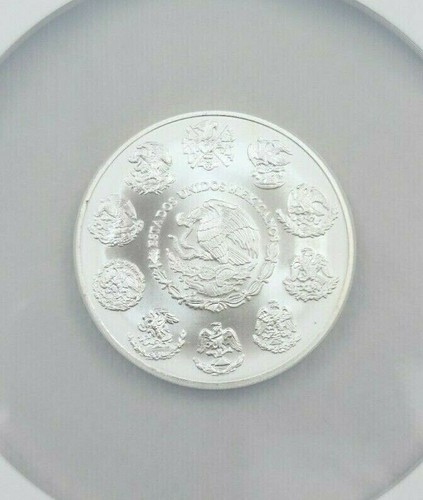 1996 MEXICO SILVER LIBERTAD 2 ONZA NGC MS 69 EXTREMELY SCARCE REGISTRY TOP POP - Picture 4 of 4