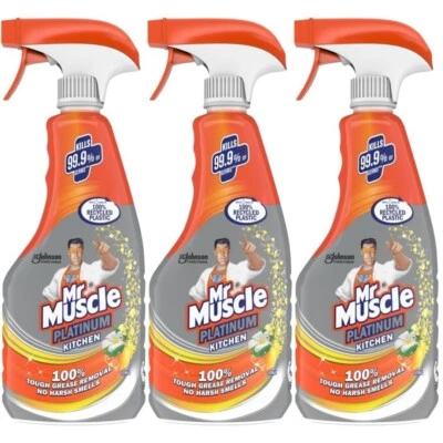Mr Muscle Platinum Kitchen Cleaning Spray 500ml x 3