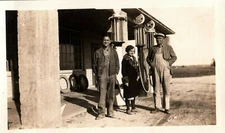 Vintage Photo Snapshot 1920 Sinclair Gas Station- Group  Pumps