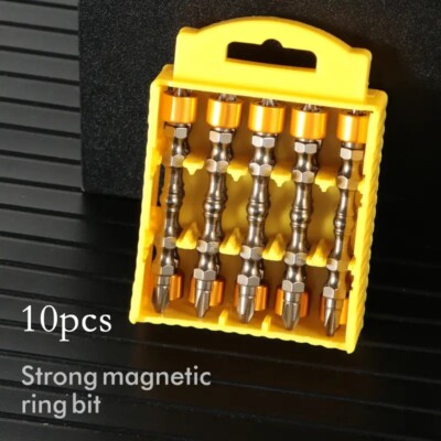 10pcs,  PH2 Magnetic Screwdriver Bits, 1/4 Inch Hex Shank, 4-1/2'' Long