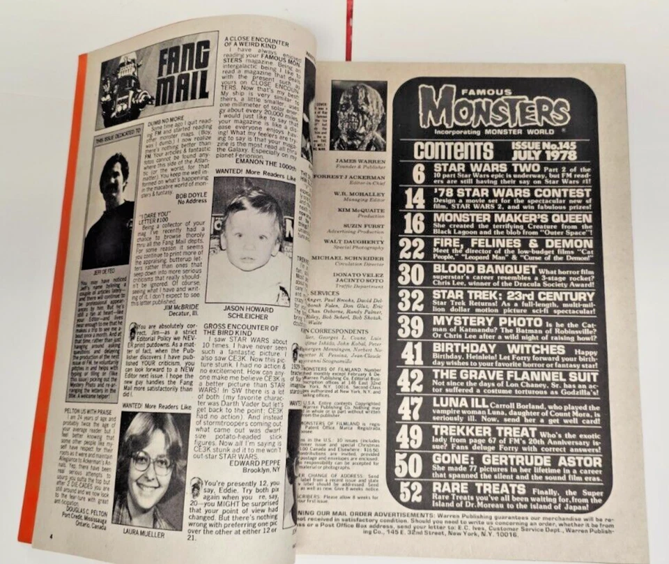 Famous Monster of Filmland #145 July 1978 Warren magazine - Image 4 of 4