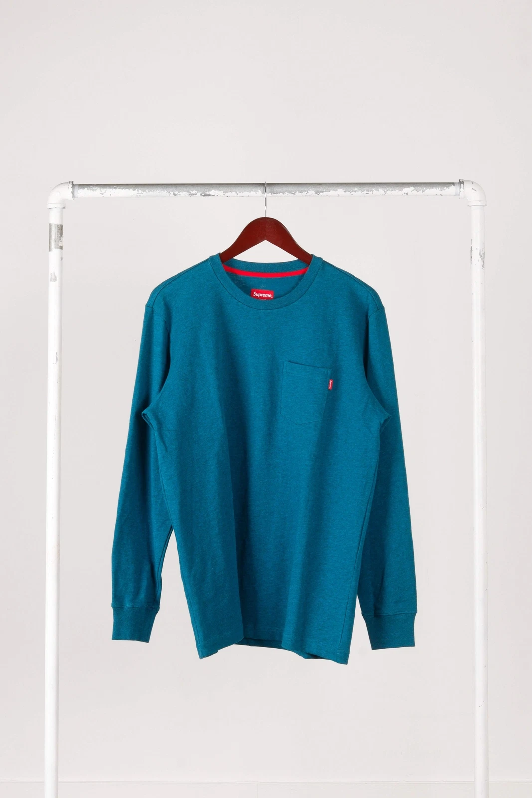 Tee shirt Supreme FW13 « Pocket » L/S turquoise (2013)