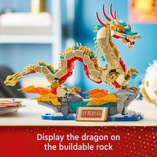 Spring Chinese Festival Auspicious Dragon Building Figure Toy Xmas Gift-New Toy 