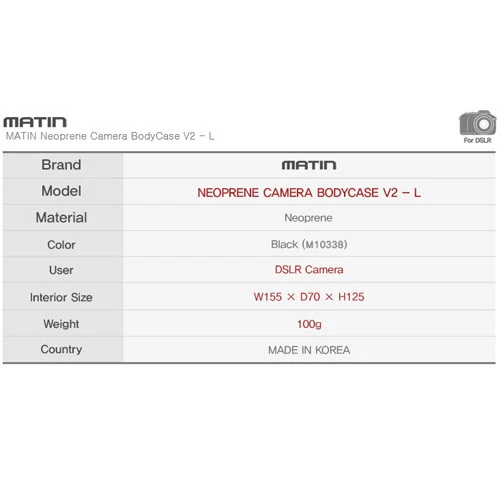 Matin D-SLR Camera BODY Neoprene Case Pouch for Nikon D700 D750 D760 D800 D810 - Image 2 of 4