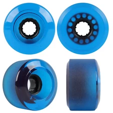 Blank Longboard Wheels 64mm x 40mm Clear Blue USA Rearset 78A Shaved