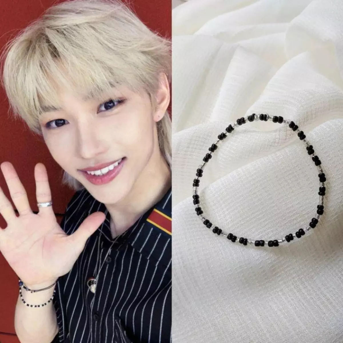 1pc Stray Kids Beaded Bracelet SKZ Felix Inspired Jewellery Cute Kpop Merch