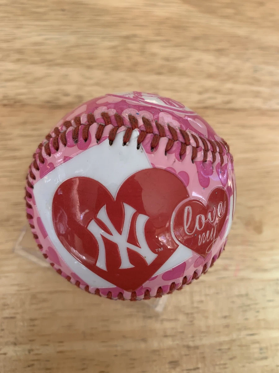 2011 New York NY Yankees Pink Hearts Team Store Baseball Logo Ball Rawlings