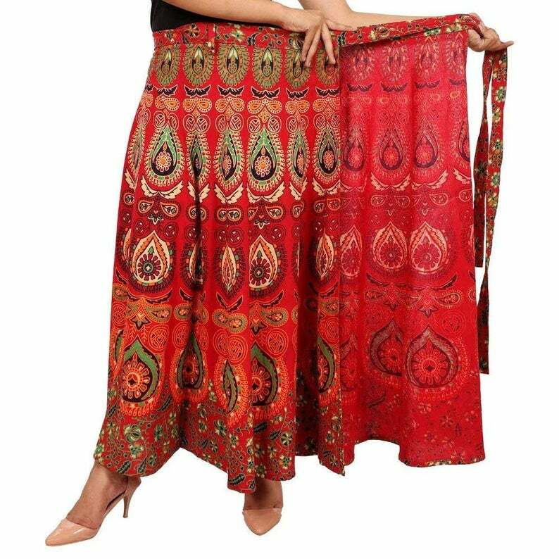 Indian Boho Skirt wrap skirt Boho Maxi skirts Mandala maxi skirt Bohemian skirt.