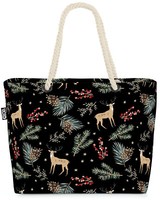 Void Tasche Winter Hirsch Schwarz Winter Schnee Wald Hirsch Beeren