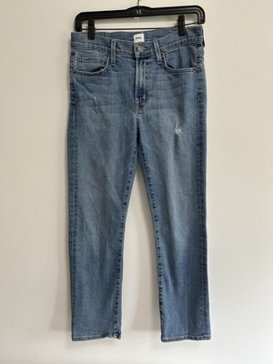 Edwin Women's Elin Crop Straight Leg Jeans Size 26 Medium Wash Blue Denim 26x25