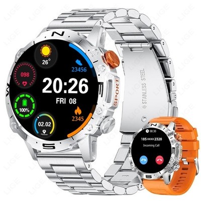 Smartwatch Herren mit Telefonfunktion Herzfrequenz Blutdruckmessung Fitnessuhr