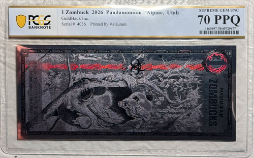 USPC 1 ZOMBUCK 2027 PANDAMONIUM 1/1000TH OZ PURE SILVER PCGS 70 PPQ SUPREME GEM  - Picture 3 of 4