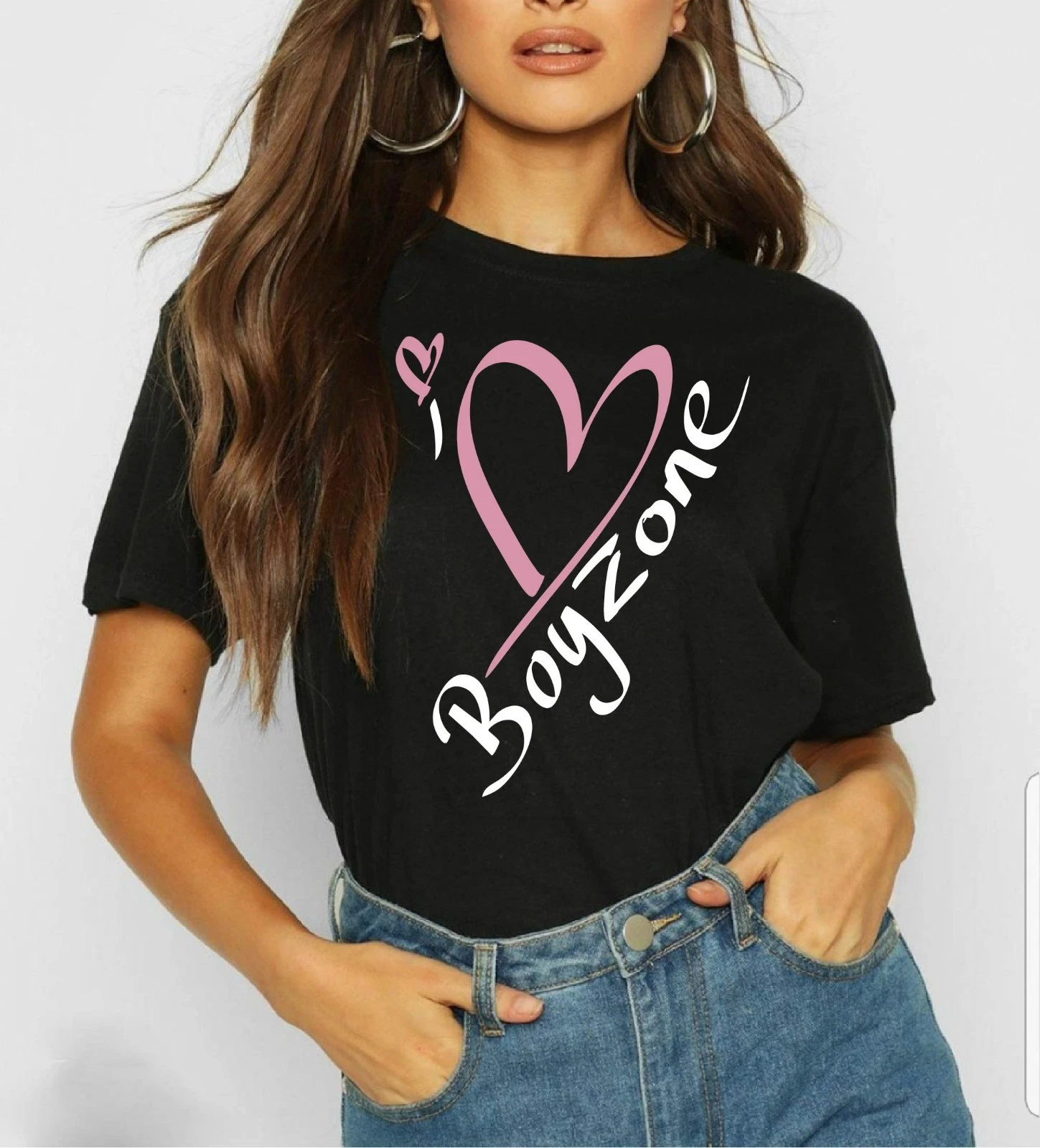 Boyzone Band T-Shirt Black with "I Love" Pink Heart Logo - UK Concert Ready
Opens in a new window or
