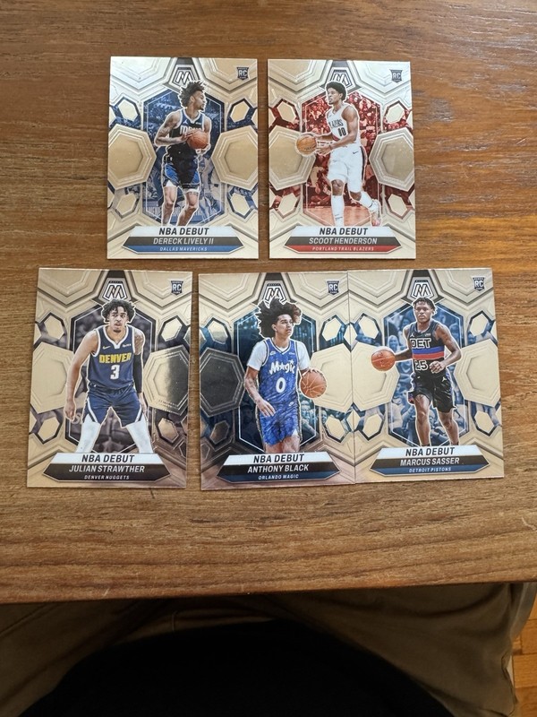 2023-24 Panini Mosaic NBA Debut Sasser,Black,Strawther,Lively & Henderson Lot