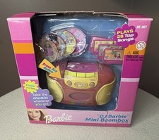 VINTAGE DJ Barbie Mini Boombox BE-067 w Original Box Tested  Working GUC