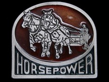 UD09102 VINTAGE 1970s  HORSEPOWER  COMMEMORATIVE BELT BUCKLE