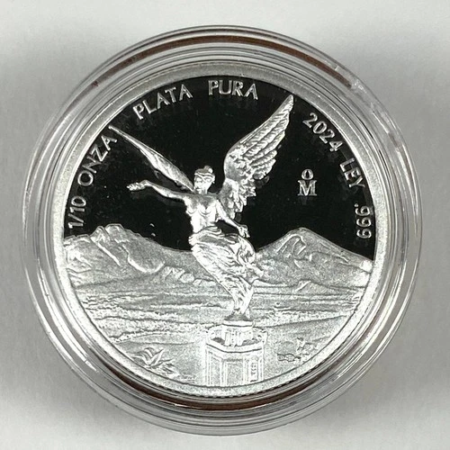 2024 MEXICO LIBERTAD 1/10 oz PROOF 999 SILVER COIN IN ORIGINAL CAPSULE