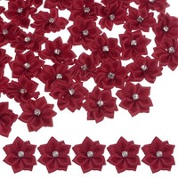 "150Stk Satinbandblumen, 1,2\" Stoffblumen FüR Bastelarbeiten Diy [Weinrot]"