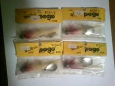 4- Vintage  Weller Fishing Tackle Pogo 1/4 oz. spinner Jig