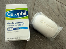 Cetaphil Gentle Cleansing Antibacterial Soap Bar 4.5 oz / 127g Face Body