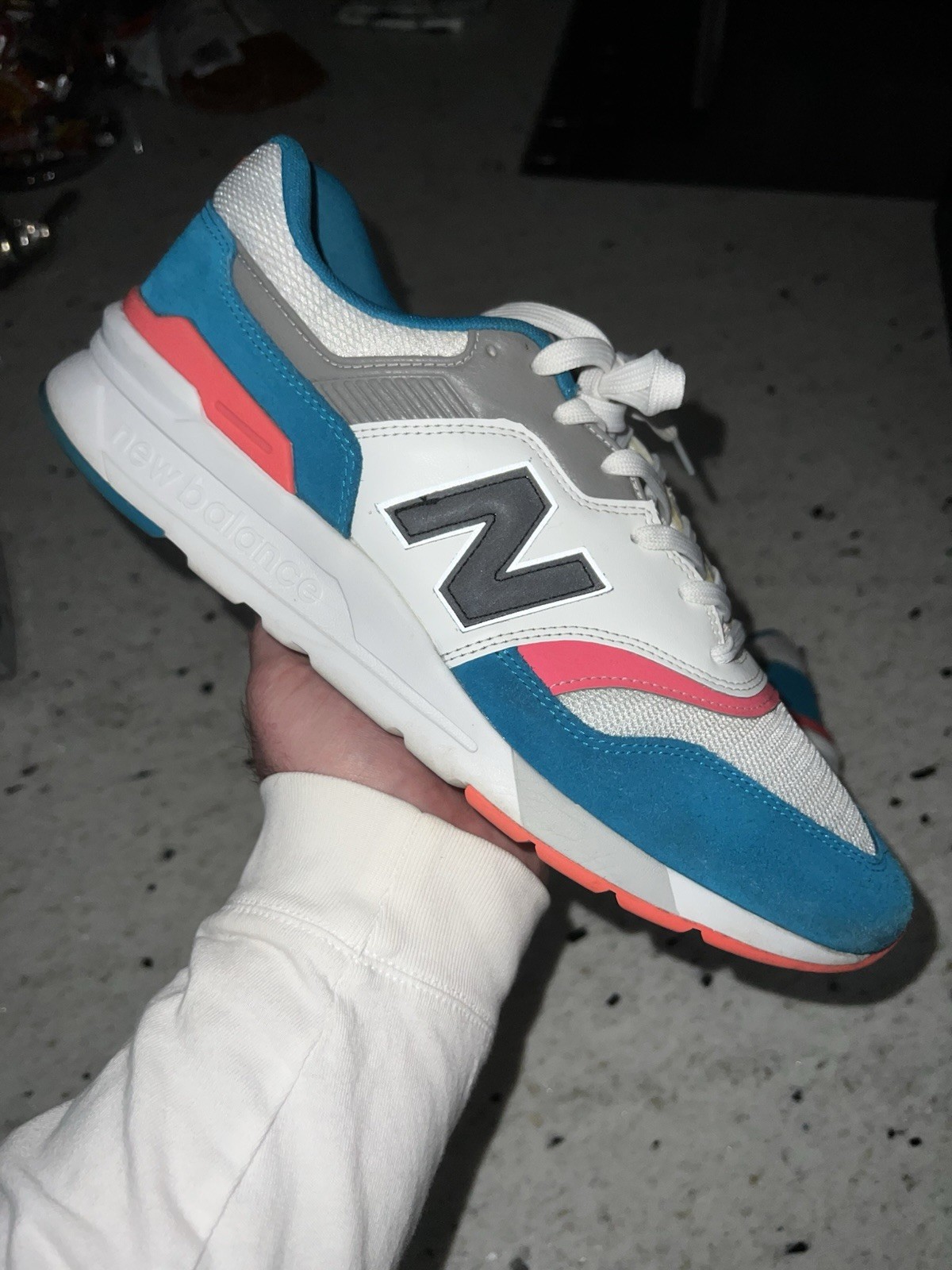 SAOLA New Balance 997 Uomo Taglia 11 South Beach Colorway Teal e Rosa senza scatola