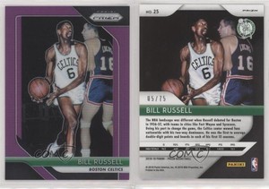 2018-19 Panini Prizm Purple Prizm /75 Bill Russell #25 HOF