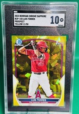 💥⭐️💥2023 Bowman Chrome Sapphire Luis Torres 1st Yellow Refractor /50💥⭐️💥