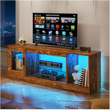 YITAHOME TV Stand Cabinet Entertainment Units for 65 inch TV With Glass Shelves