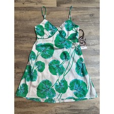 Diane Von Furstenberg x Target Leaf Short Satin Slip Dress Green Size XS DVF