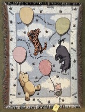 Goodwin Weavers Classic Pooh 100 % Baumwolle Überwurf Decke - NEU mit Etikett