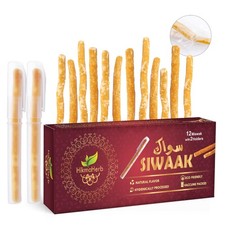 Pack of 12 Miswak Sticks with 2 Holders - Vacuum Sealed Natural Chewing Stick...