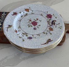 Crown Staffordshire Birds Of Paradise Plates Set Of 6 China 10”