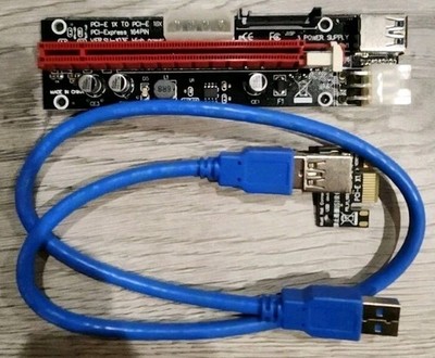 12-Pack PCI-E 1x to 16x Powered USB3.0 GPU Riser Extender Adapter Card VER 009s 