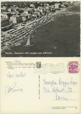 VISERBA -RIMINI - PANORAMA OF THE BEACH FROM THE PLANE POSTCARD