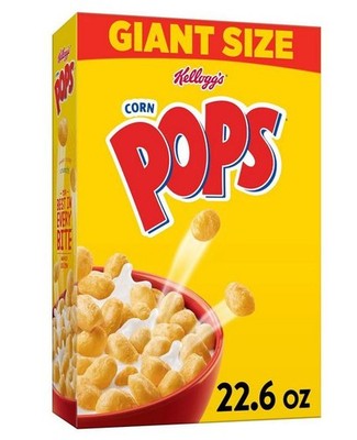 Kellogg's Corn Pops Breakfast Cereal, 8 Vitamins and Minerals, 22.6oz