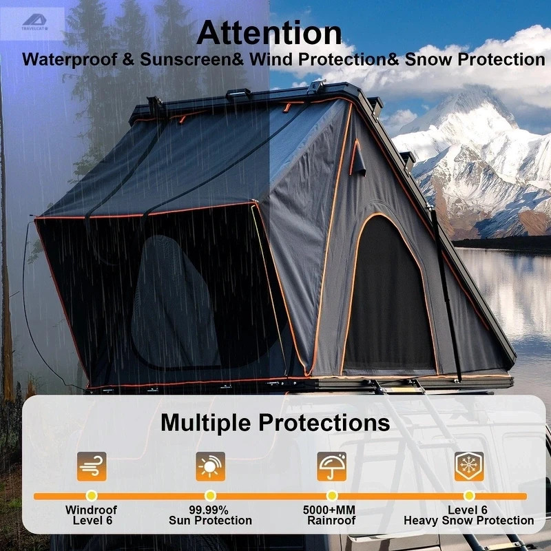 Hardshell Roof Top Tent Camping Tent RTT w/Ladder for SUV Jeep