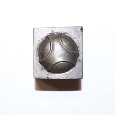 GEOMETRIC ROUND LOCKET Antique Vintage Hub Impression Die Jewelry Tool (N)