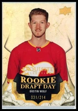 Dustin Wolf #/214 - 2023-24 UD Black Diamond RC Draft Day Gold Spectrum #RDD-DW