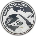 1996 NWTM Clarkson Hard Rock Miner 1 oz .999 Fine Silver Round with Gold Nugget
