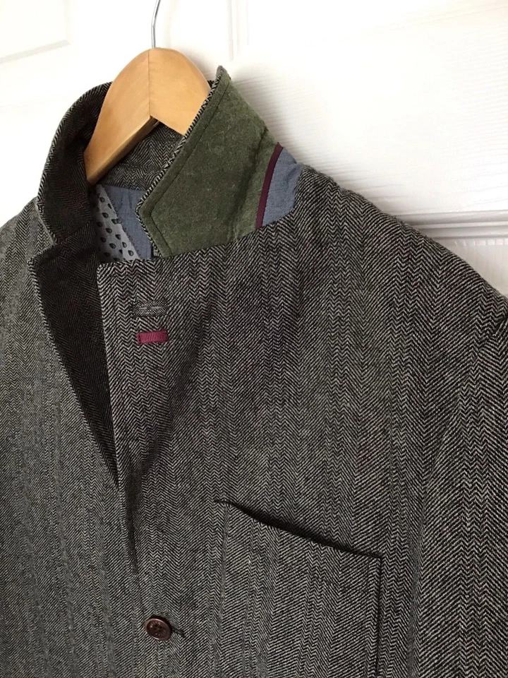 White Stuff Gentlemen's Relish Wool Blend Button Up Blazer Jacket Biscuit M Mens - Image 4 of 4